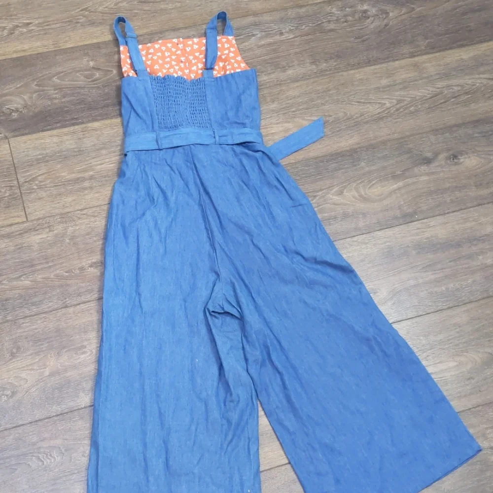Super cute ModCloth denim romper jumpsuit EUC XXS - Picture 7 of 7